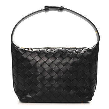 BOTTEGA VENETA Calfskin Nappa Intrecciato Mini Wallace Black