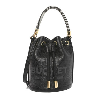 MARC JACOBS Grained Calfskin Mini The Bucket Bag Black