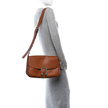 GUCCI Calfskin Dionysus Messenger Bag Brown