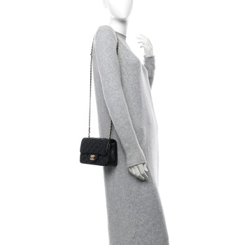 CHANEL Lambskin Quilted Mini Pearl Crush Flap Black