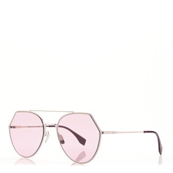 FENDI Metal Geometric FF Sunglasses FF 0194/S Silver Pink