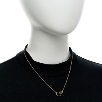 CARTIER 18K Pink Gold Interlocking LOVE Necklace