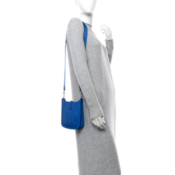 HERMES Taurillon Clemence Evelyne TPM Bleu Zellige