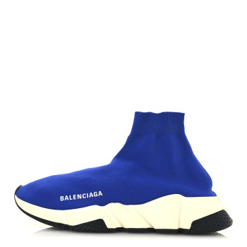 BALENCIAGA Neoprene Knit Womens Speed Sneakers 38 Bleu Saphir
