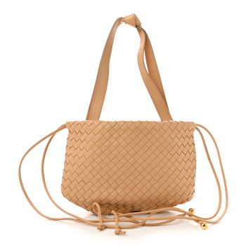 BOTTEGA VENETA Nappa Intrecciato Small Bulb Almond
