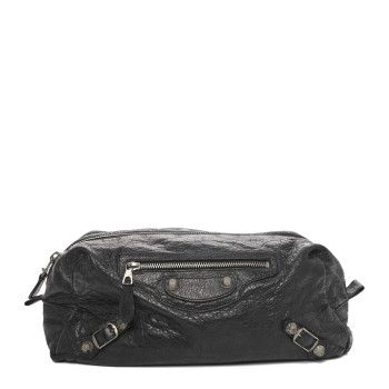 BALENCIAGA Agneau Classic Hardware Pencil Case Black
