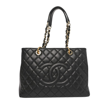 CHANEL Caviar Quilted Grand Shopping Tote GST Black
