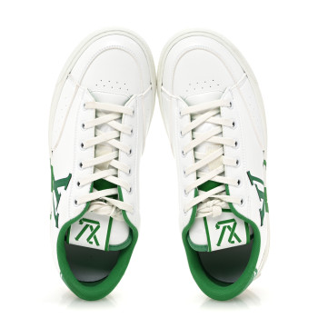 LOUIS VUITTON Calfskin Charlie Sneaker 37.5 White Green