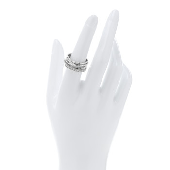 DAVID YURMAN Sterling Silver Diamond 11mm Wide Crossover Cable Ring 54 7