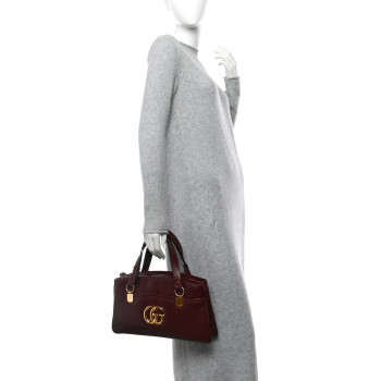 GUCCI Vitello Palmellato Lux Large Arli Top Handle Bag Vintage Bordeaux