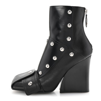 LOUIS VUITTON Calfskin Patti Wedge Half Boots 40 Black