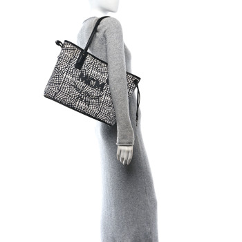 MCM Visetos Medium Liz Reversible Shopper Tote Black
