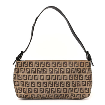 FENDI Zucchino Pochette Dark Brown