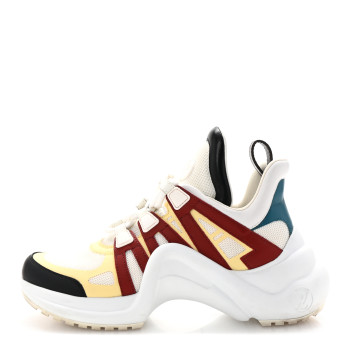 LOUIS VUITTON Calfskin Technical Nylon LV Archlight Sneakers 37 Terracotta