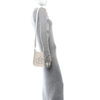 HERMES Taurillon Clemence Amazone Evelyne TPM New White