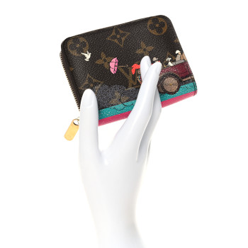 LOUIS VUITTON Monogram 2015 Christmas Animation Zippy Coin Purse Hibiscus
