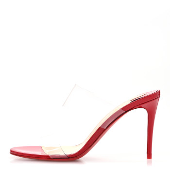 CHRISTIAN LOUBOUTIN Patent PVC Just Nothing 85 Slide Sandals 35.5 Loubi