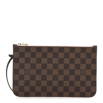 LOUIS VUITTON Damier Ebene Neverfull MM GM Pochette Rose Ballerine