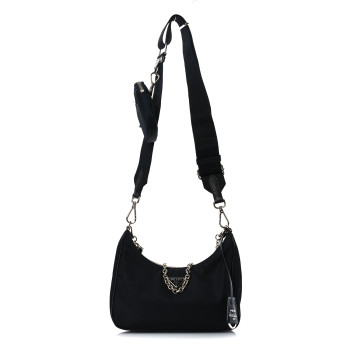 PRADA Nylon Re-Edition 2005 Shoulder Bag Black