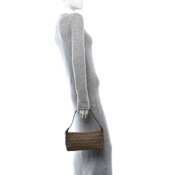 FENDI Zucchino Pochette Dark Brown