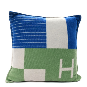 HERMES Wool Cashmere Avalon Piano Pillow Cobalt