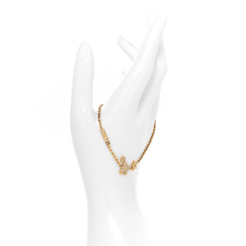 CHRISTIAN DIOR Crystal Diorable Giraffe Logo Bracelet Gold