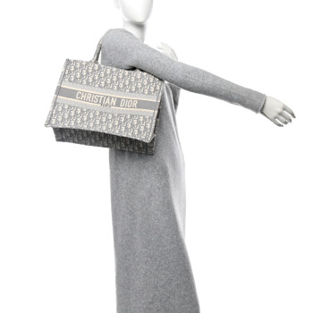 CHRISTIAN DIOR Oblique Medium Book Tote Grey