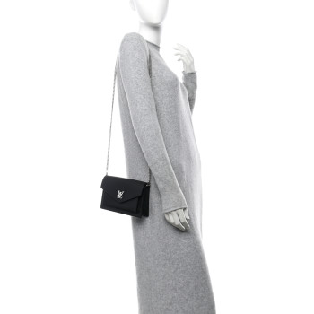 LOUIS VUITTON Soft Calfskin My Lockme Chain Pochette Black