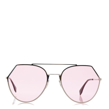 FENDI Metal Geometric FF Sunglasses FF 0194/S Silver Pink