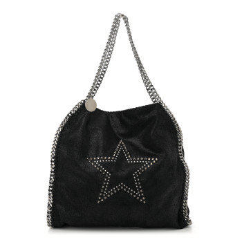 STELLA MCCARTNEY Shaggy Deer Studded Small Star Falabella Tote Black