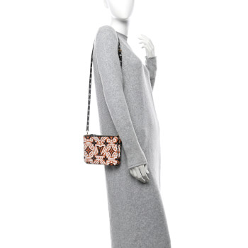 LOUIS VUITTON Monogram Giant Crafty Double Zip Pochette Creme Caramel