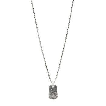 DAVID YURMAN Sterling Silver Mens Wave Tag Pendant Necklace