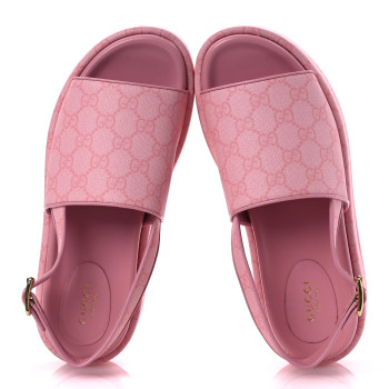 GUCCI GG Supreme Monogram Granada Kid Angelina Platform 35mm Slingback Sandals 39 Cotton Candy Dark Cotton Candy Wild Rose