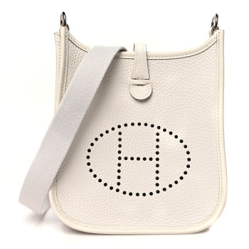 HERMES Taurillon Clemence Amazone Evelyne TPM New White