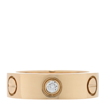 CARTIER 18K Yellow Gold 3 Diamond 5.5mm LOVE Ring 50 5.25