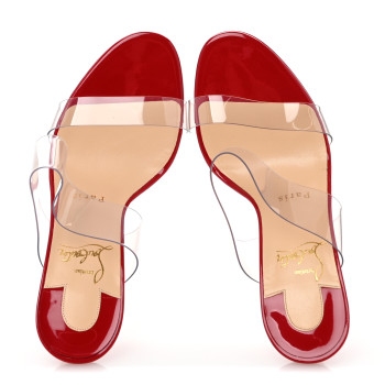 CHRISTIAN LOUBOUTIN Patent PVC Just Nothing 85 Slide Sandals 35.5 Loubi