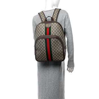 GUCCI GG Supreme Monogram Medium Ophidia Day Backpack Brown