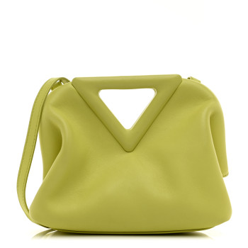 BOTTEGA VENETA Calfskin Small The Point Triangle Bag Seagrass