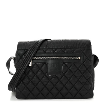 CHANEL Nylon Coco Cocoon Messenger Bag Black