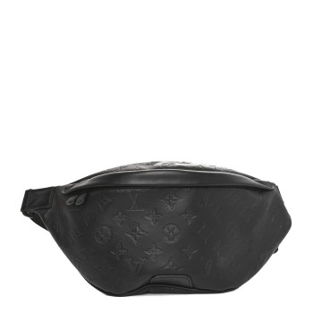 LOUIS VUITTON Calfskin Monogram Shadow Discovery Bumbag Black