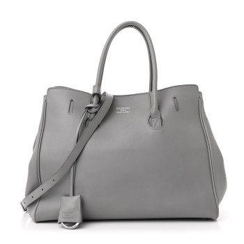 BALENCIAGA Smooth Calfskin Small Hampton Carry All Bag Grey