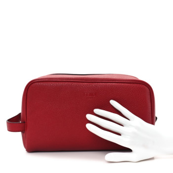 FENDI Cuoio Romano Travel Kit Scarlet