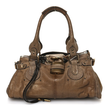 CHLOE Lizard Medium Paddington Satchel Bronze