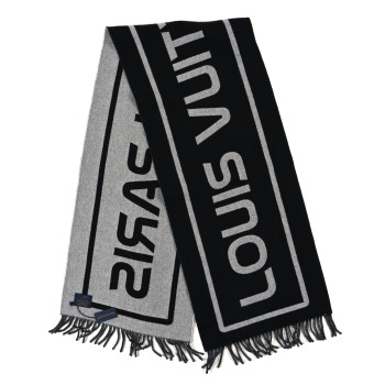 LOUIS VUITTON Wool Cashmere City Gravity Scarf Black