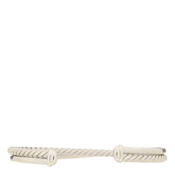 DAVID YURMAN Sterling Silver Diamond Crossover Two Row Cuff Bracelet