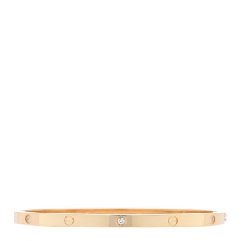 CARTIER 18K Yellow Gold 6 Diamond Small LOVE Bracelet 17