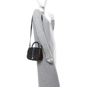 LOUIS VUITTON Calfskin Monogram Chain It Bag PM Black