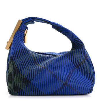 BURBERRY Canvas Knitted Check Mini Peg Duffle Bag Knight