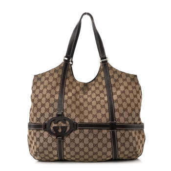 GUCCI Monogram GG Royal Hobo Dark Brown