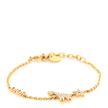 CHRISTIAN DIOR Crystal Diorable Giraffe Logo Bracelet Gold